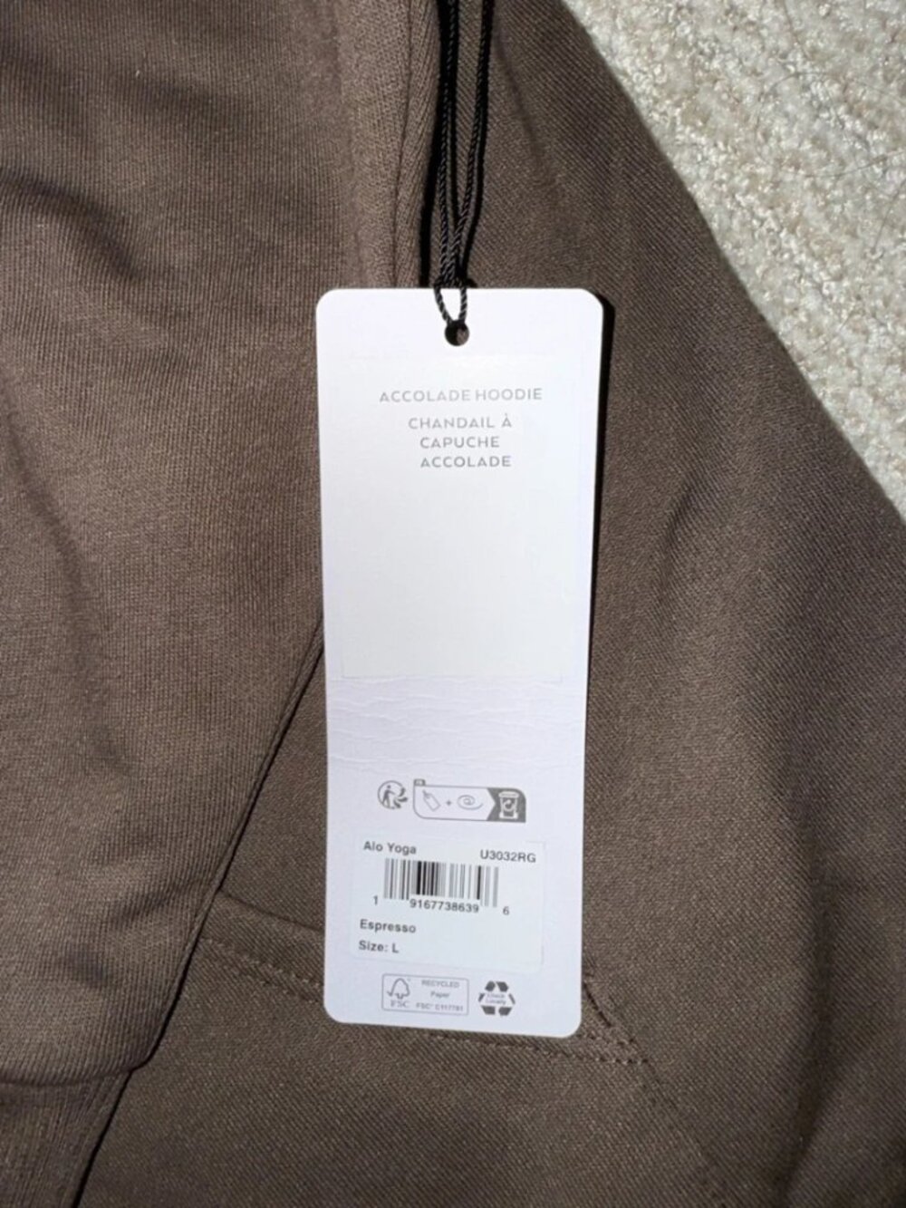 ALO Accolade Hoodie - Espresso Brown - Unisex Multiple Sizes NWT - Picture 7 of 8